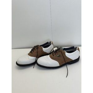 FootJoy Dry ICE Men‎ Sz 10 N Leather Oxford Saddle Spiked Golf Shoes Sz 10M